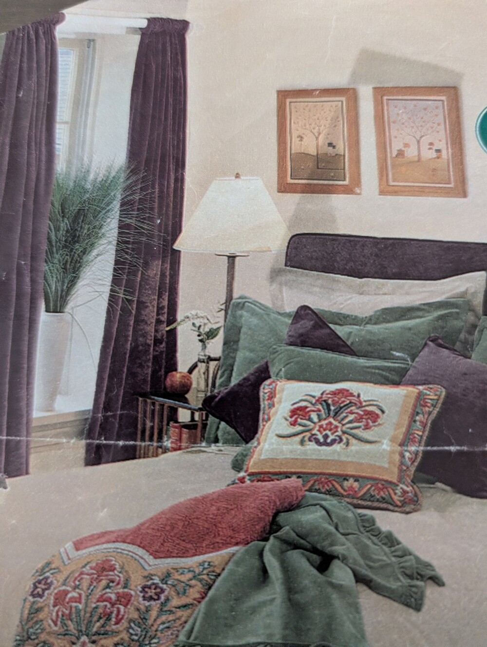 Grape Colored - Sueded Velvet Curtain Set